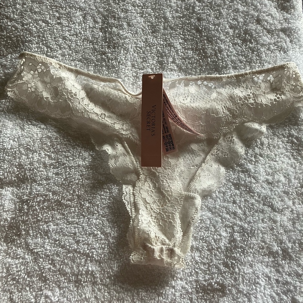 Victoria's Secret Dark Green Lace Thong